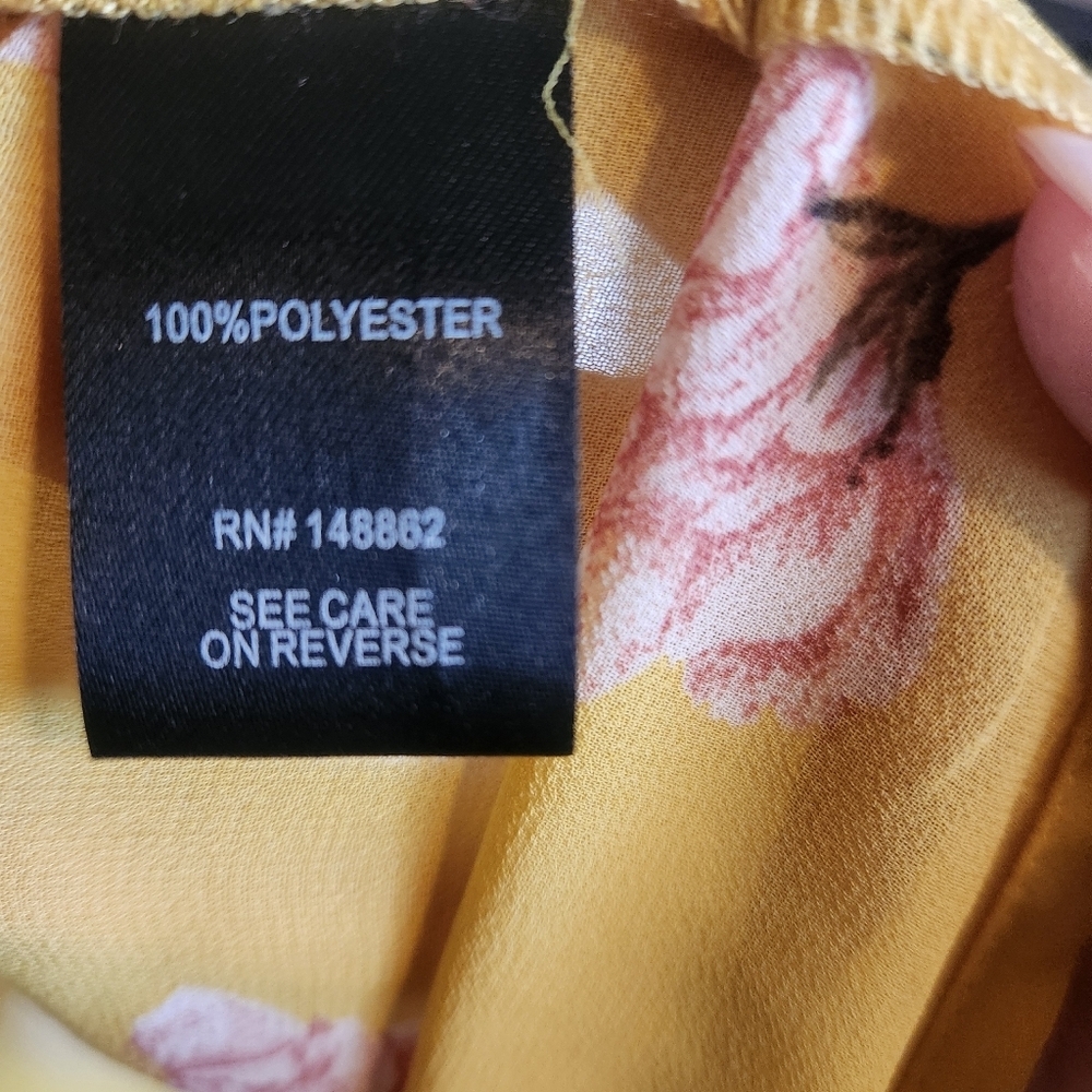 Torrid Lexie Babydoll Chiffon Top – Yellow Floral – Size 0 (L/12) NWOT - Picture 13 of 16